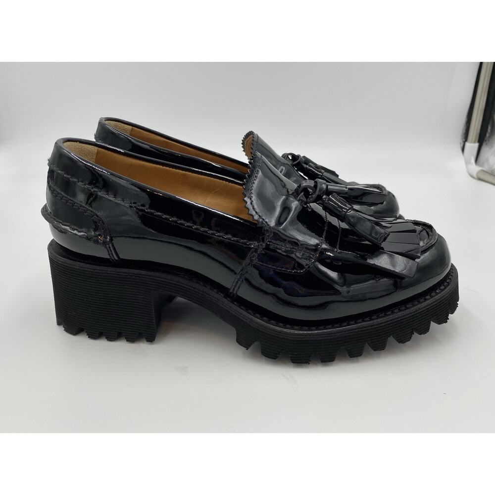 Church’s English Shoes Colleen Chunky Tassel Loafers Black Patent Leather Sz 35